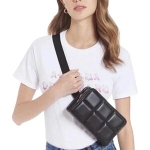 Amanda Uprichard Vegan Black Quilted Crossbody Bag